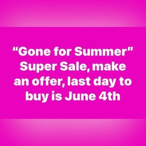 Out for summer sale! All reasonable offers will be considered.